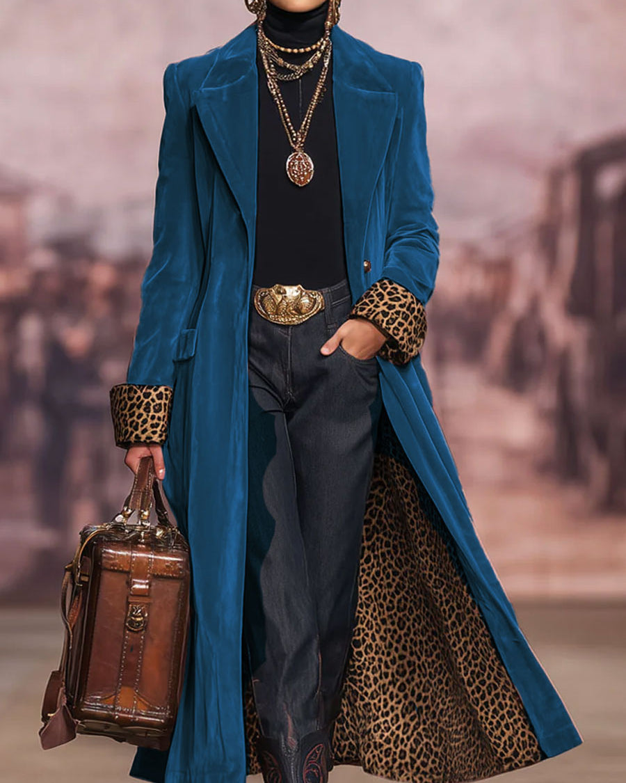 Madison | Manteau long en velours à coupe tailleur