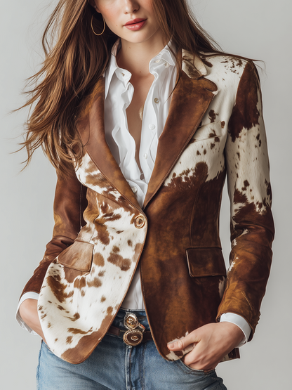 Manuela - Veste Vintage à Imprimé Animal