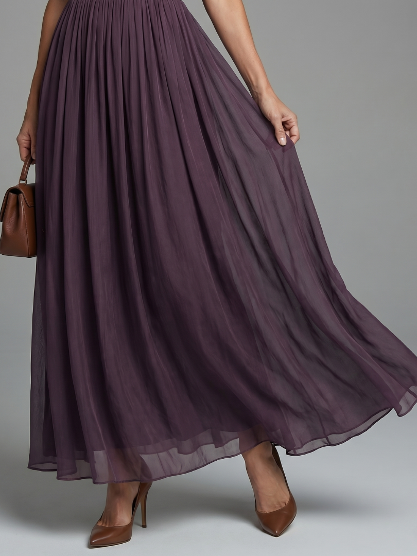 Sophie | Robe longue à taille froncée et ouverture goutte