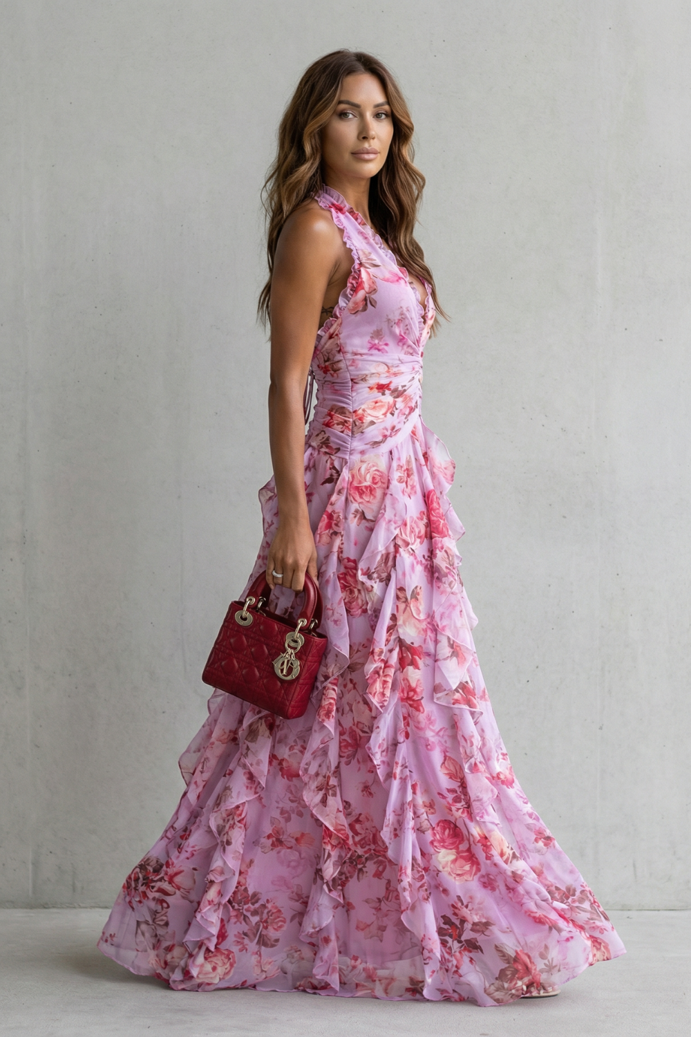 Robe Longue Élégante à Col Halter