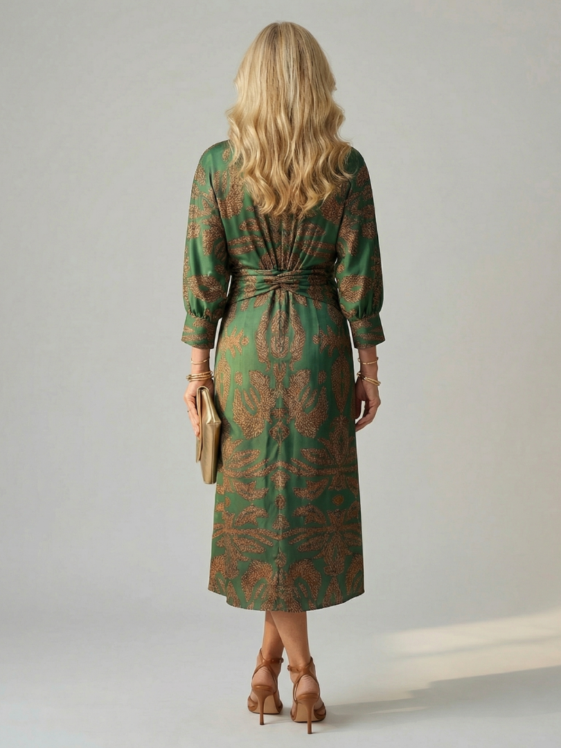 Zoé | Robe midi portefeuille naturelle