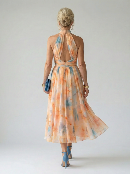 Manon | Robe midi douce à col halter