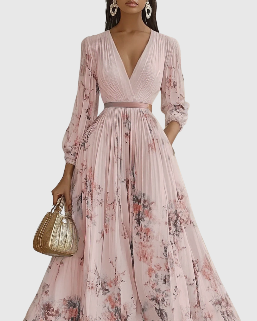 Rosalie – Robe longue plissée élégante
