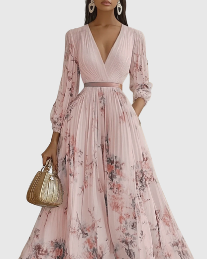 Rosalie – Robe longue plissée élégante
