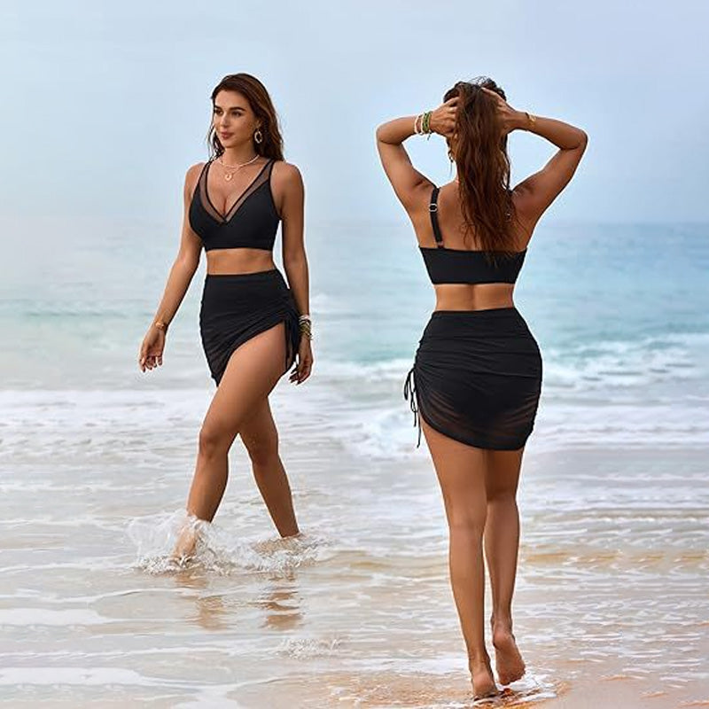 Ensemble de Maillot de Bain Deux Pièces en Dentelle