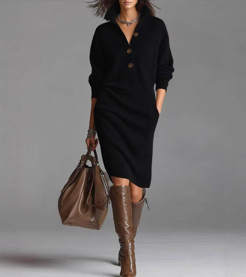 Damaris | Élégante robe en tricot chaude et confortable.