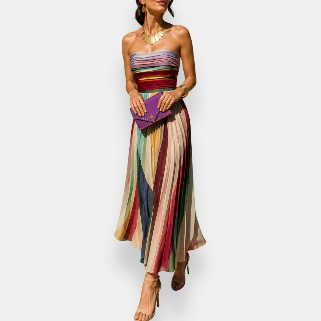 Holvarine | Robe longue plissée bustier
