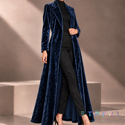 Beatrice | Long manteau ouvert en velours