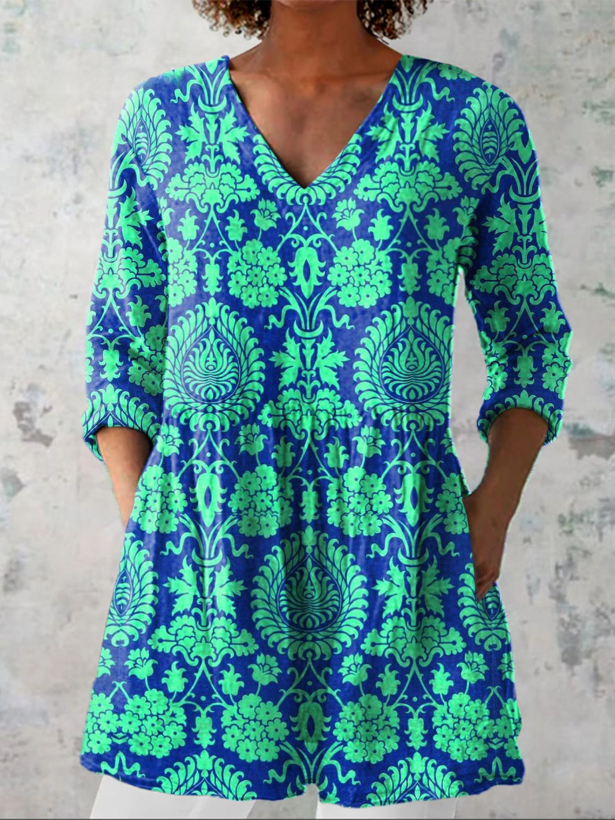 Ines | Longue Blouse avec Décolleté en V