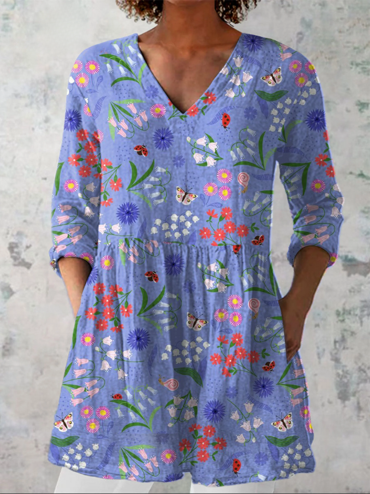 Aline | Blouse Longue avec Décolleté en V