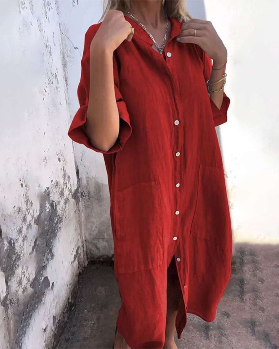 Léna – Robe chemise bohème