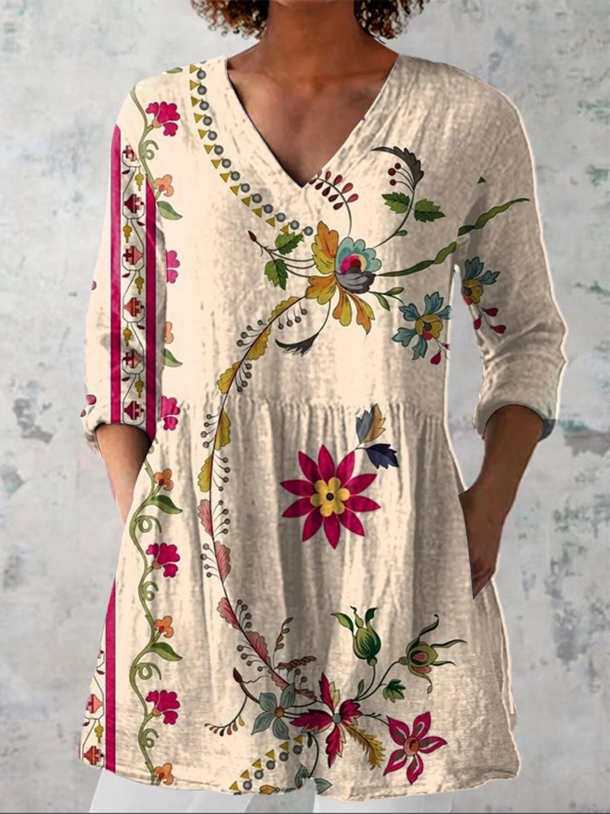Clara | Blouse Longue avec Décolleté en V