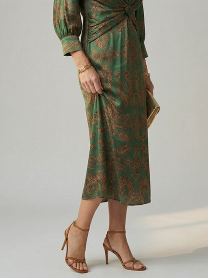 Zoé | Robe midi portefeuille naturelle