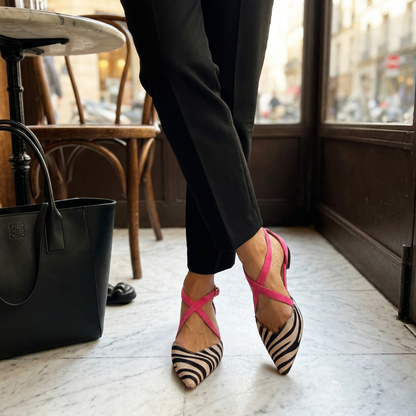Zebra Ballerinas with Straps