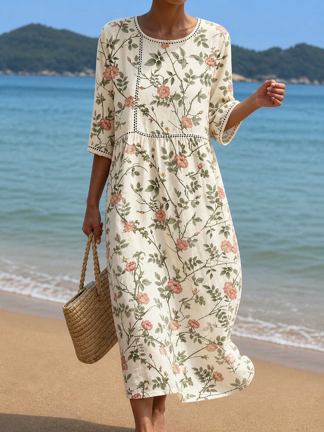 Robe féminine décontractée à motif floral