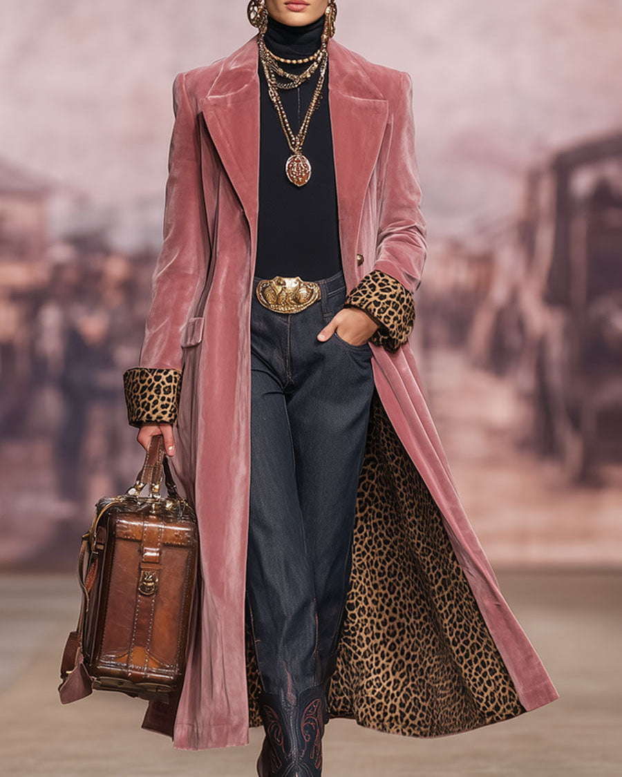 Madison | Manteau long en velours à coupe tailleur