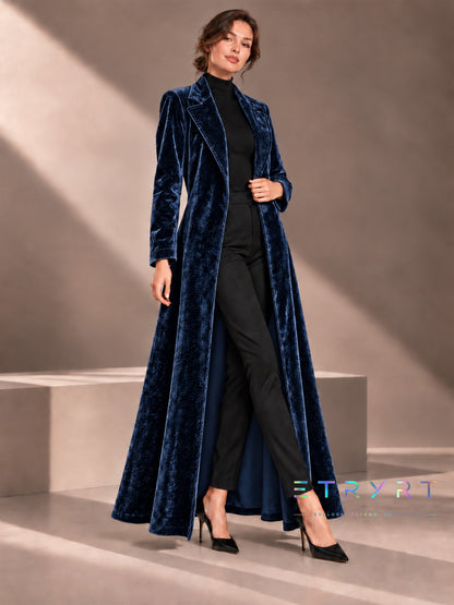 Beatrice | Long manteau ouvert en velours