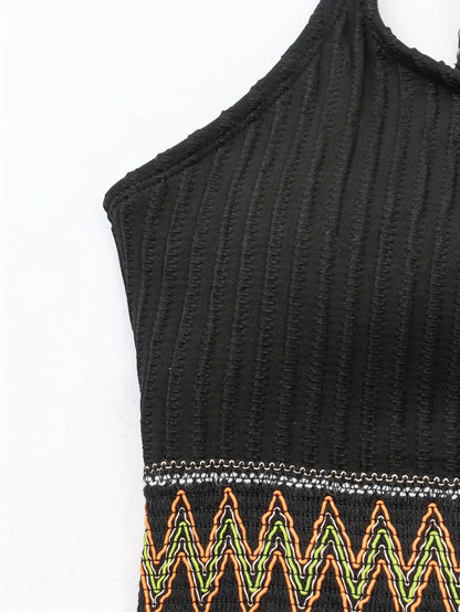 Bikini à Côtes - Haut et Slip Taille Haute
