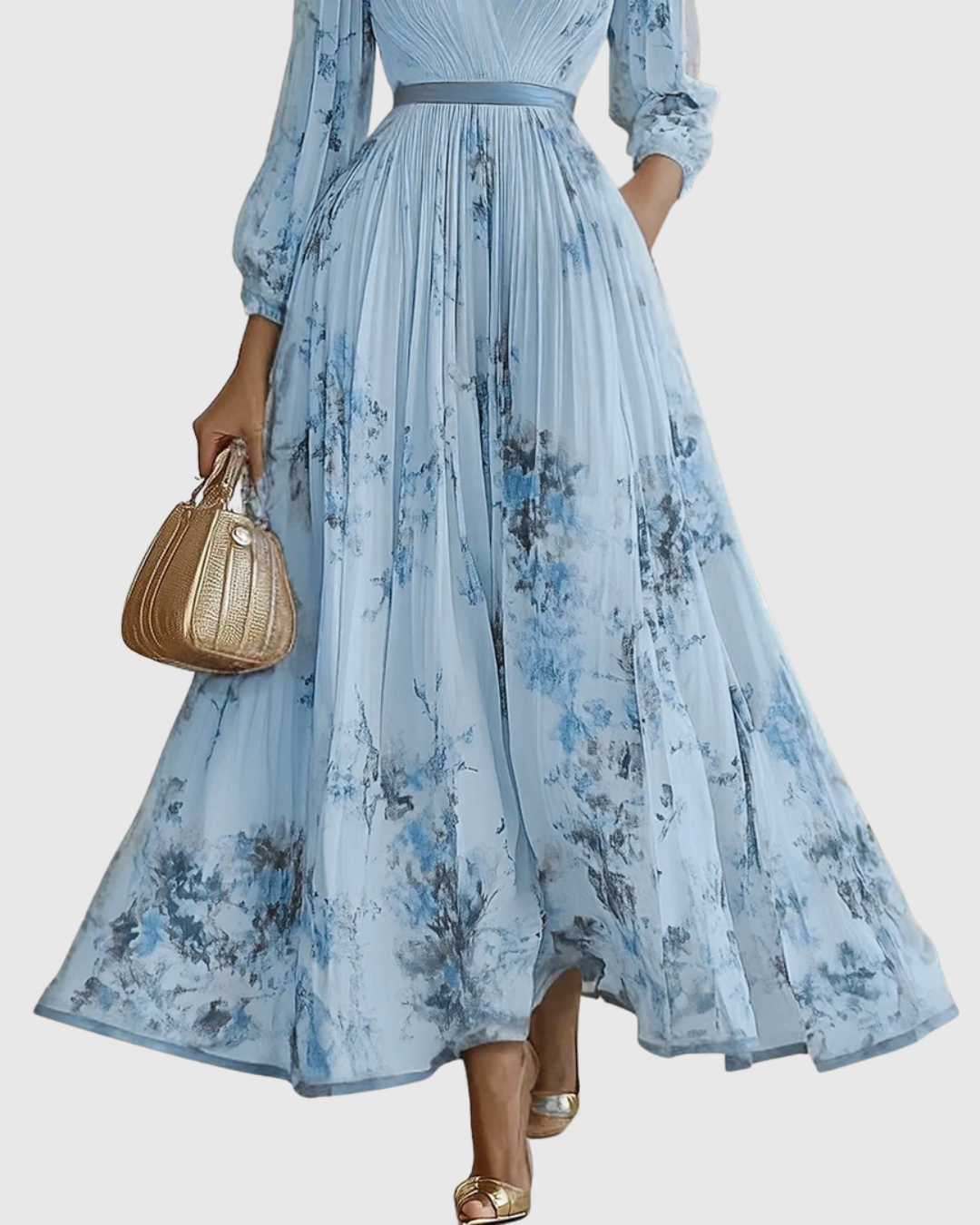 Rosalie – Robe longue plissée élégante