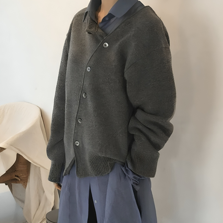 Luna | Cardigan Asymétrique à Boutons