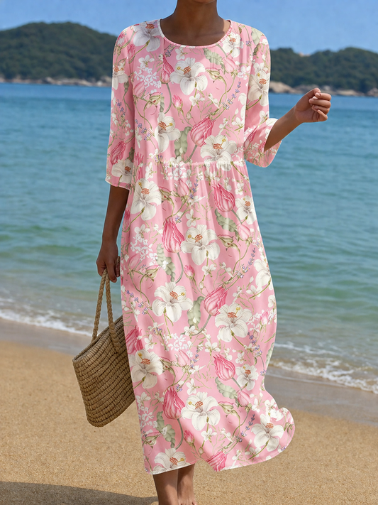 Robe féminine décontractée à motif floral