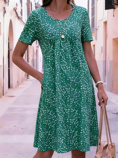 Colette – Robe midi fluide et confortable à imprimé discret