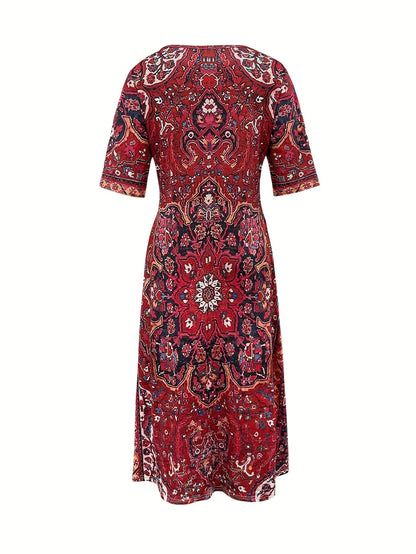 Camille – Robe fluide élégante à col V