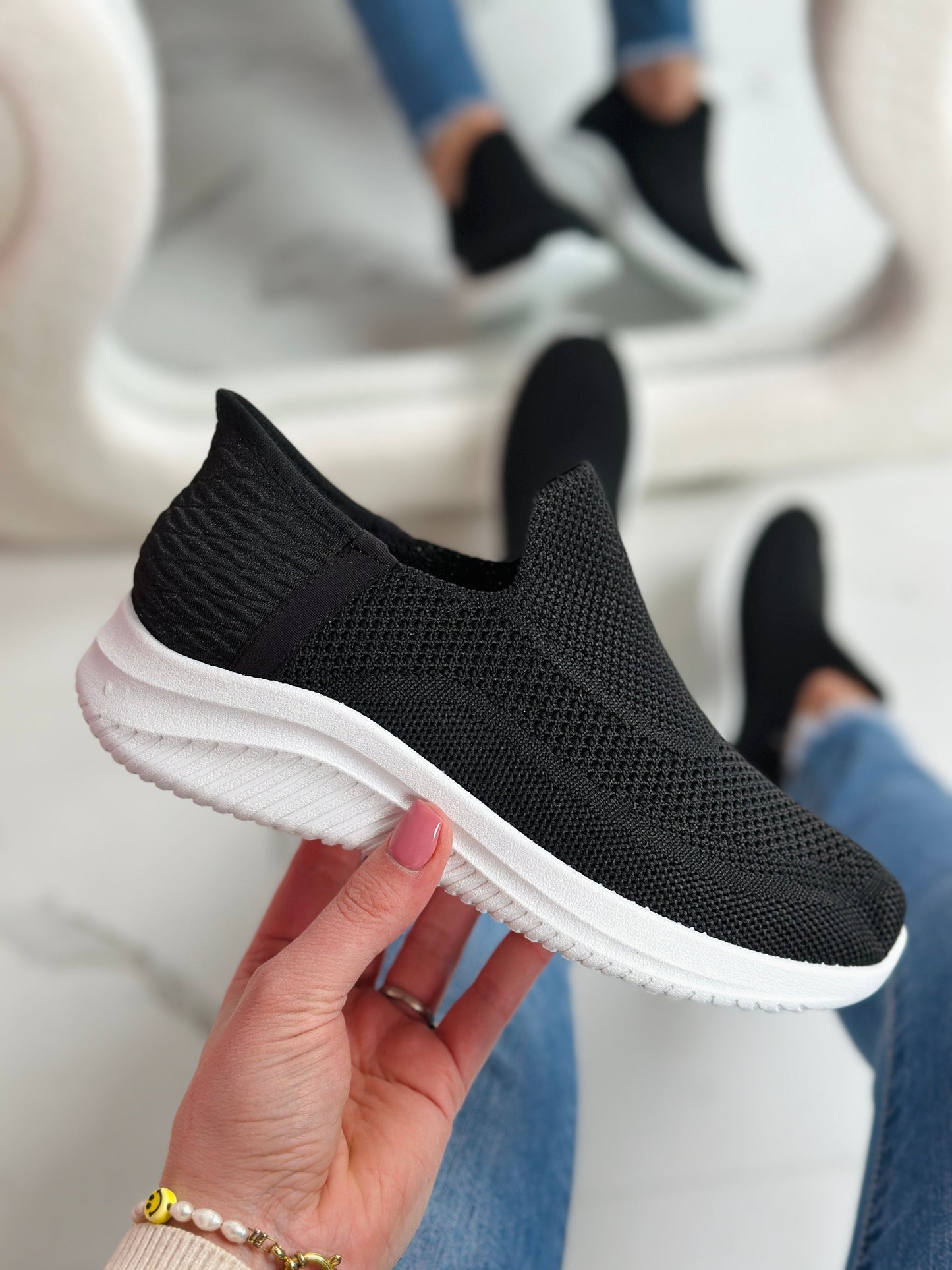 Black Slip-On Sneakers
