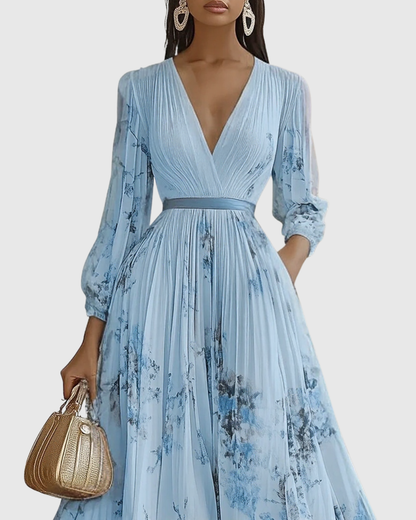Rosalie – Robe longue plissée élégante