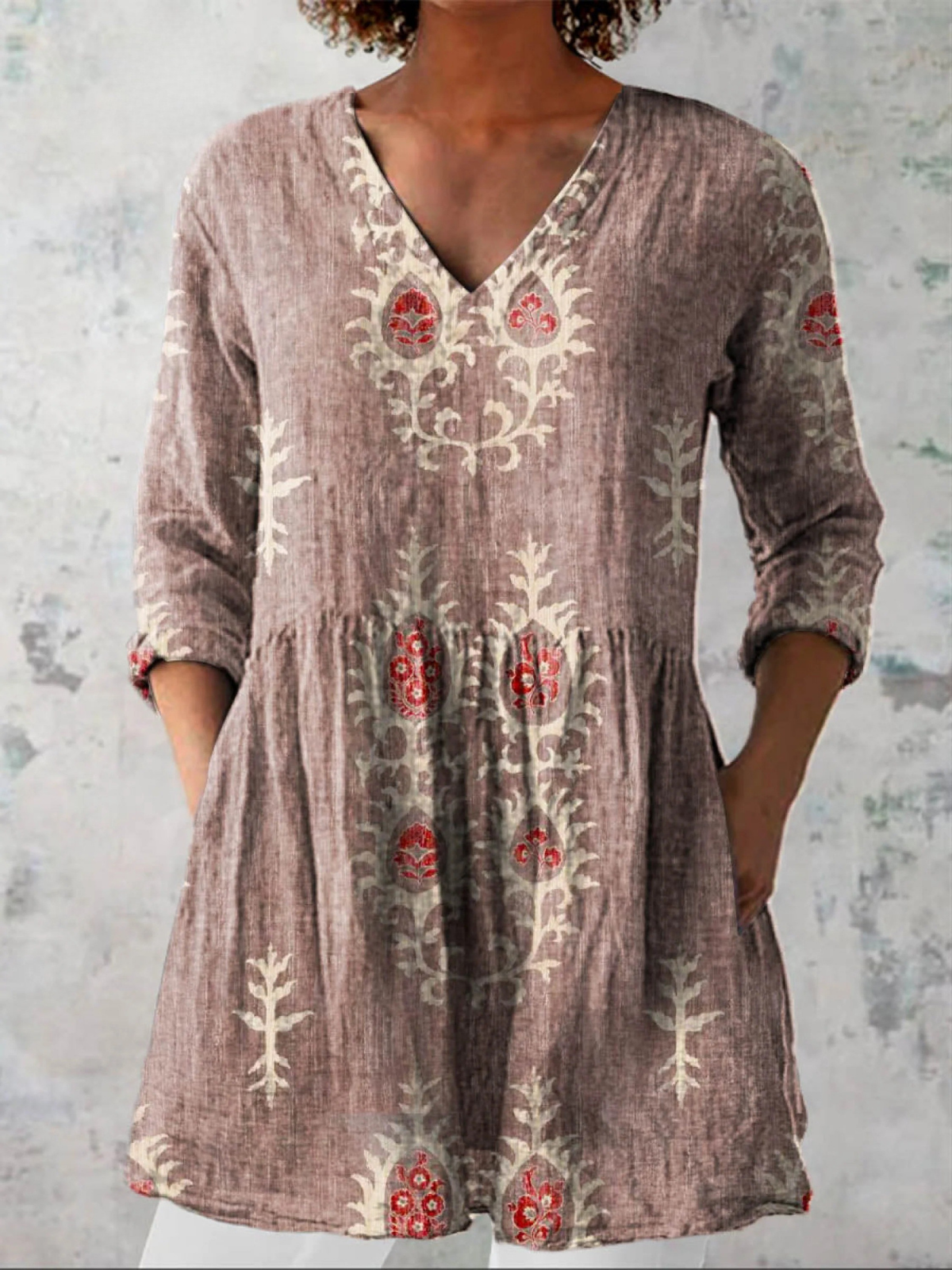 Elise | Blouse Longue avec Décolleté en V