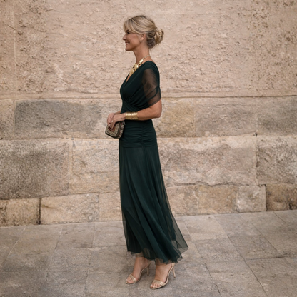 Mikaela | Robe Maxi à Bretelles Dévoilées