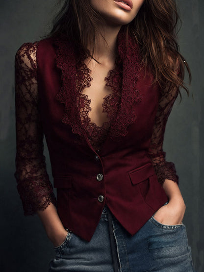 Teresa - Blazer à Manches Semi-Transparentes