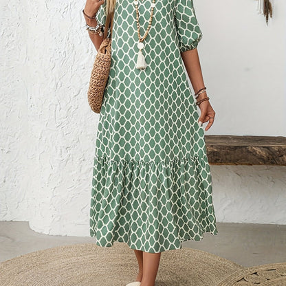 Rosalie – Robe midi fluide et confortable à motif élégant