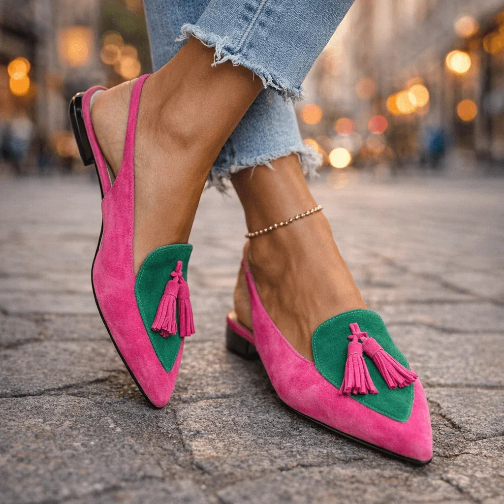 Sandales à Talons Ouverts Elly avec Pompons