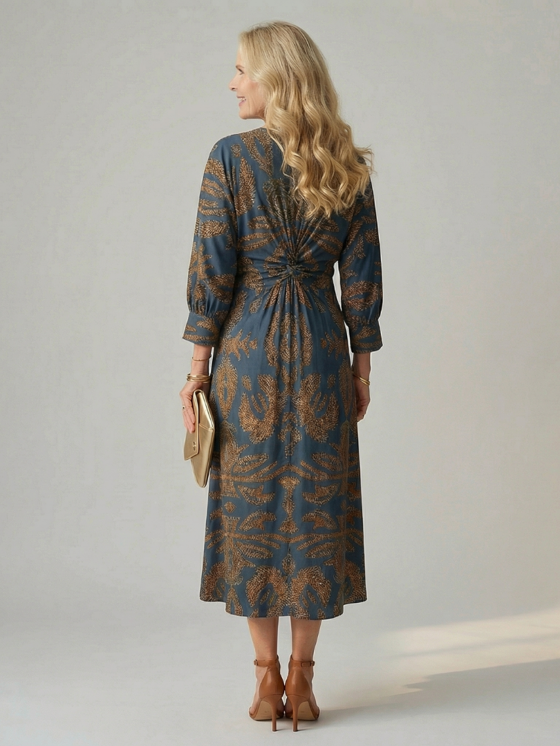 Zoé | Robe midi portefeuille naturelle