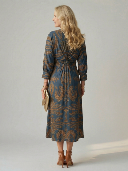 Zoé | Robe midi portefeuille naturelle