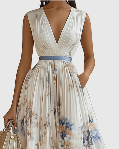 Rosalie – Robe longue plissée élégante