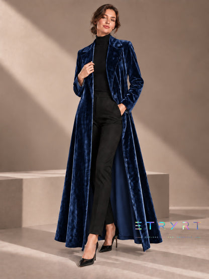 Beatrice | Long manteau ouvert en velours