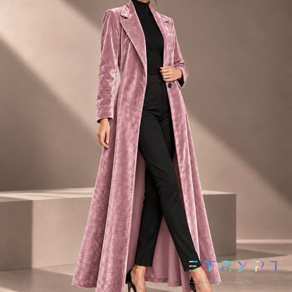 Beatrice | Long manteau ouvert en velours