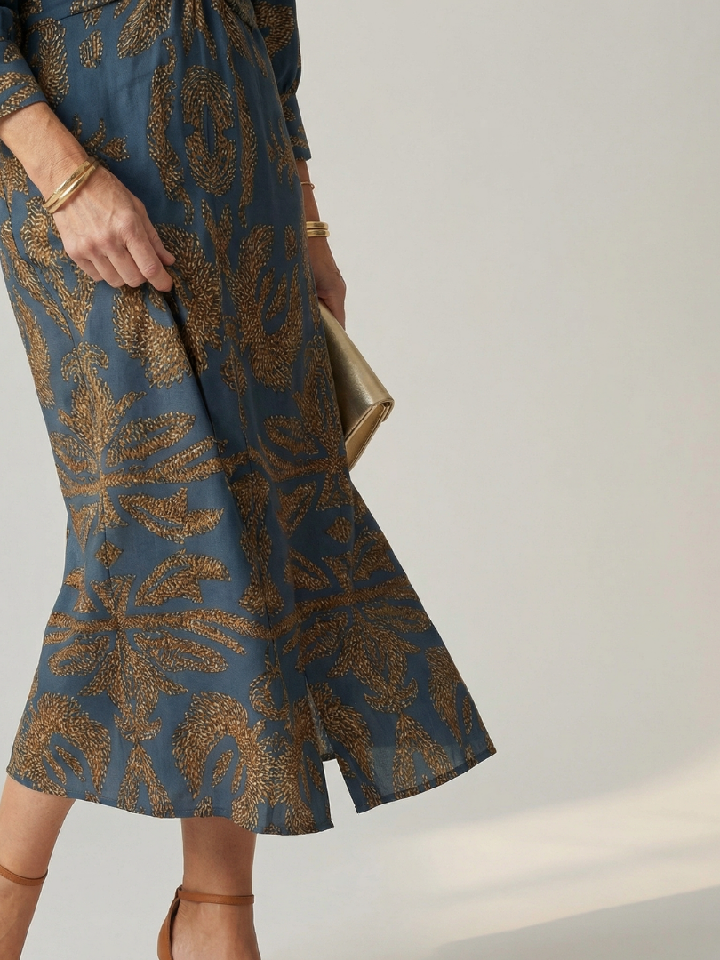 Zoé | Robe midi portefeuille naturelle