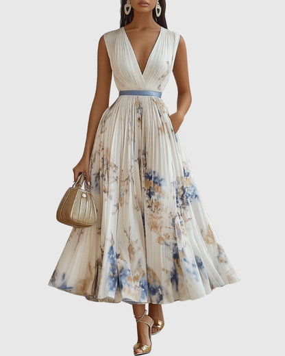 Rosalie – Robe longue plissée élégante