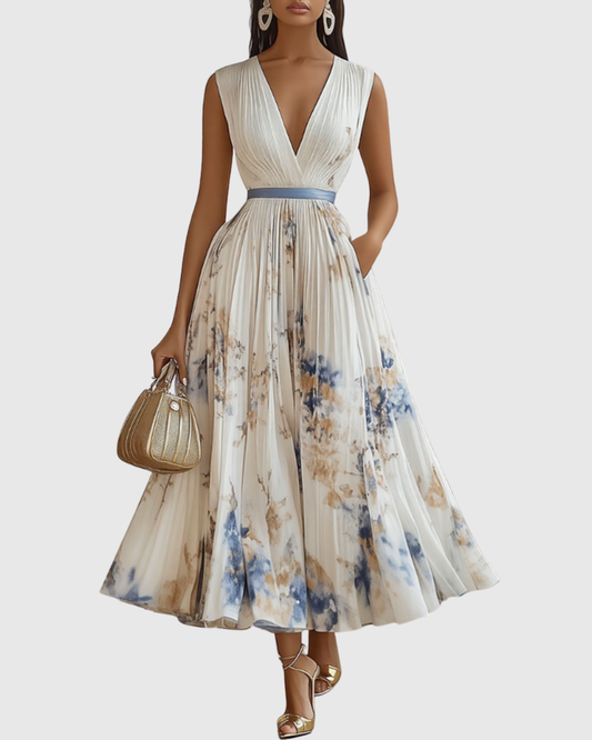 Rosalie – Robe longue plissée élégante