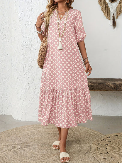 Rosalie – Robe midi fluide et confortable à motif élégant