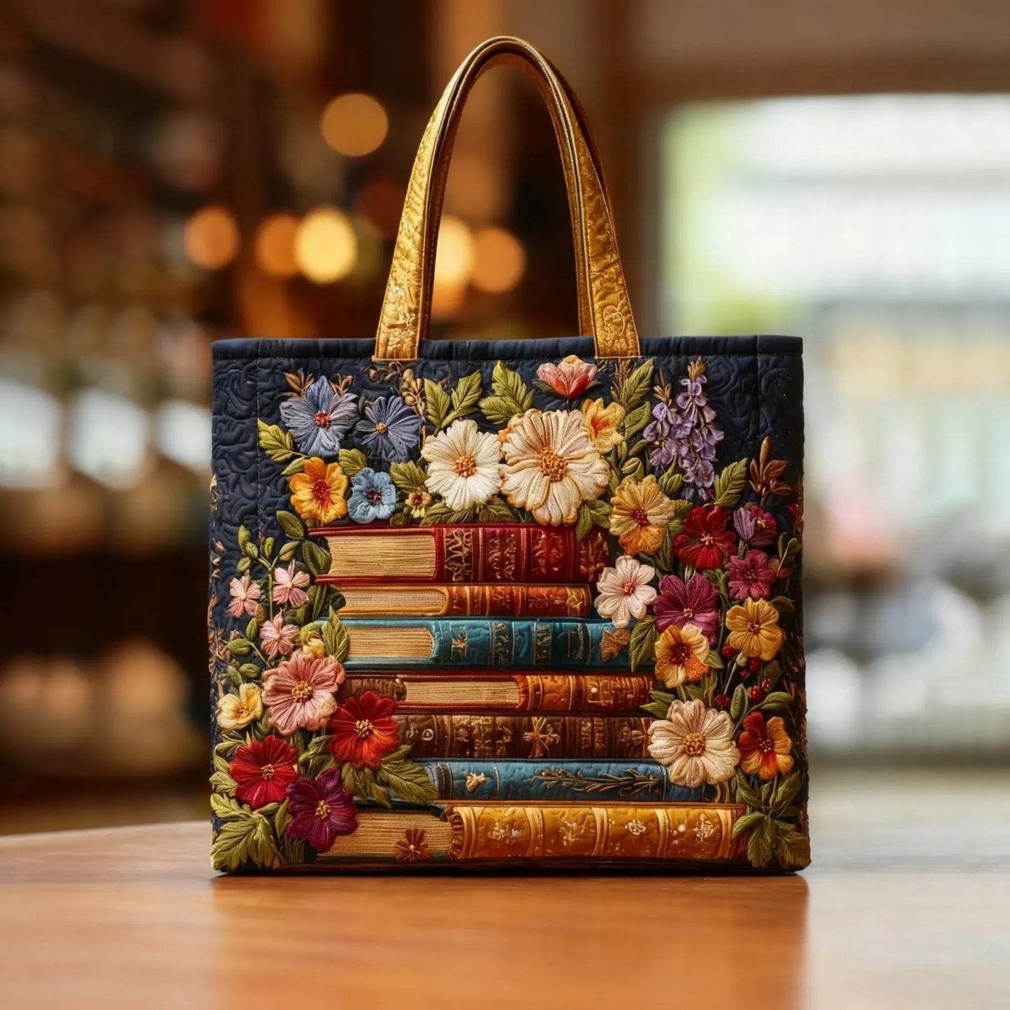 Sac Artisanal - Imprimé Floral et Livres