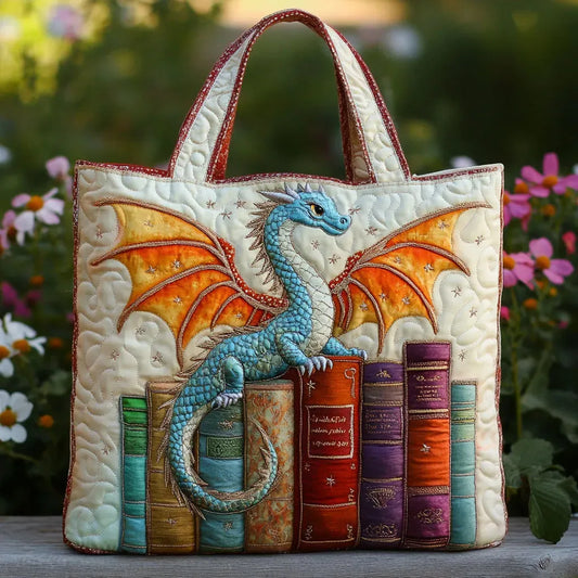 Sac Matelassé - Dragon Émeraude Gardien des Livres