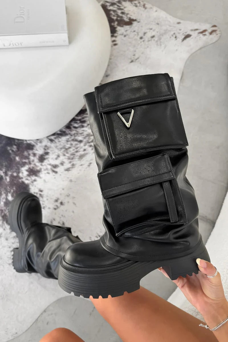 Chaussures de pluie noires Pocket