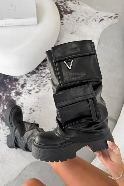 Chaussures de pluie noires Pocket