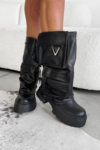 Chaussures de pluie noires Pocket