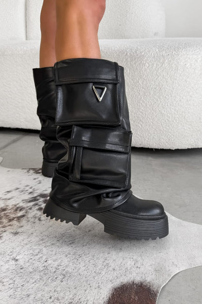 Chaussures de pluie noires Pocket