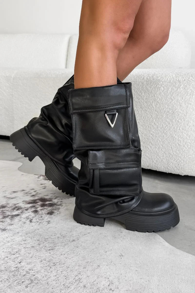 Chaussures de pluie noires Pocket